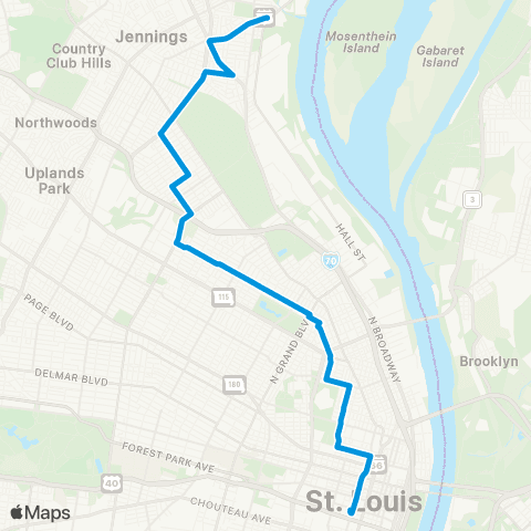 MetroBus Missouri Lee map
