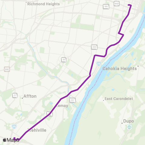 MetroBus Missouri Carondelet map