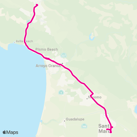 SLORTA Santa Maria / San Luis Obispo map