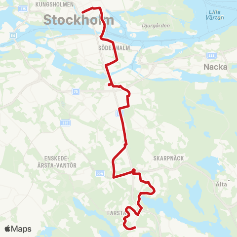 SL Busslinje map