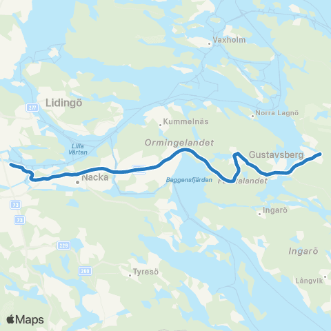 SL Blåbusslinje map