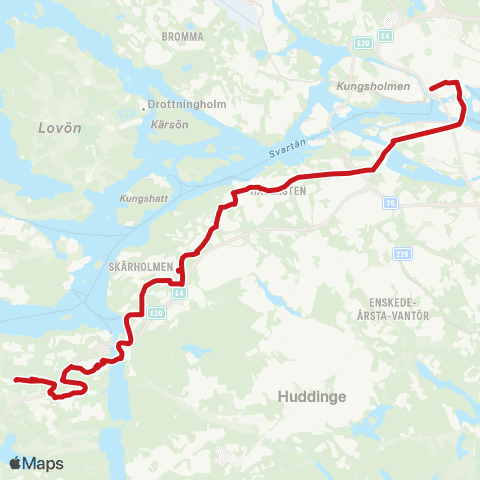 SL Busslinje map