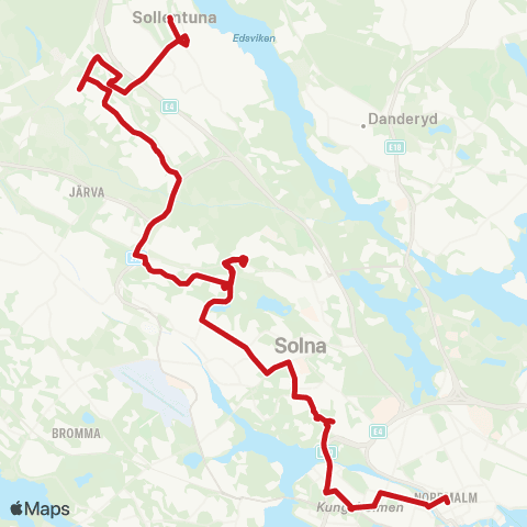 SL Busslinje map