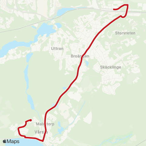 SL Busslinje map