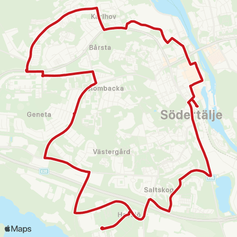 SL Busslinje map