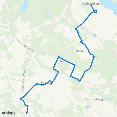 SL Blåbusslinje map