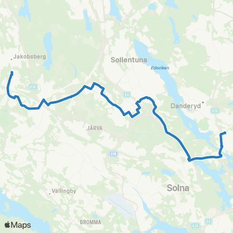 SL Blåbusslinje map