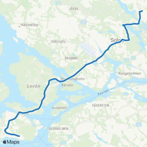 SL Blåbusslinje map