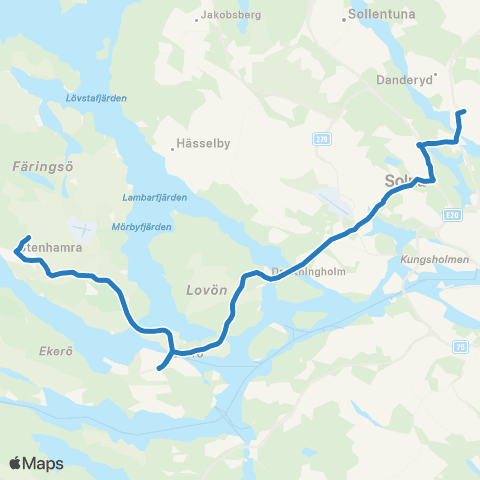 SL Blåbusslinje map