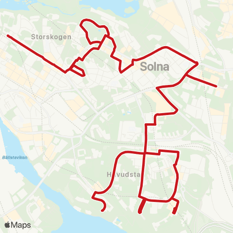 SL Busslinje map