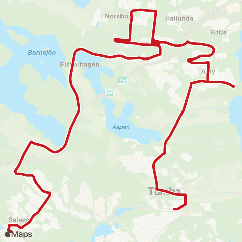 SL Busslinje map