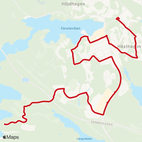 SL Busslinje map