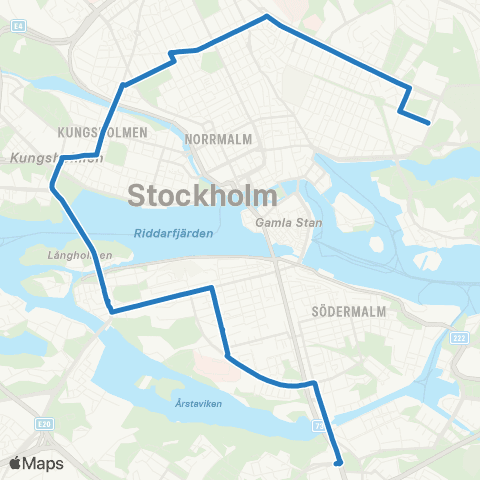 SL Blåbusslinje map