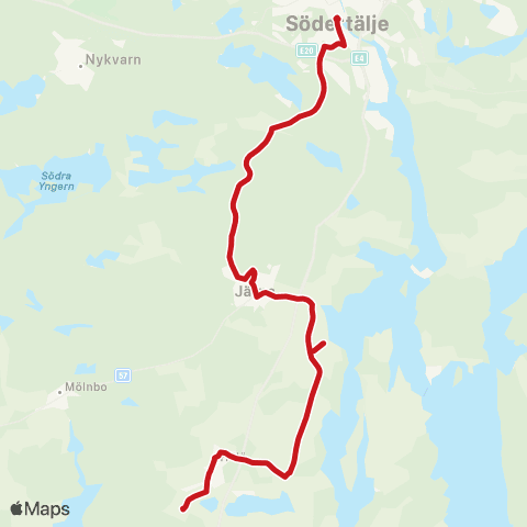 SL Busslinje map