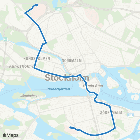 SL Blåbusslinje map
