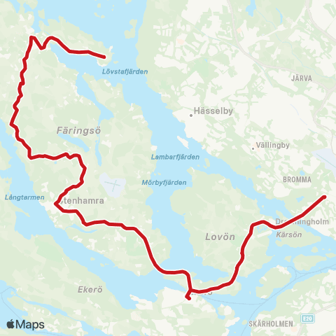SL Busslinje map