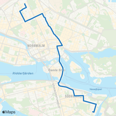 SL Blåbusslinje map
