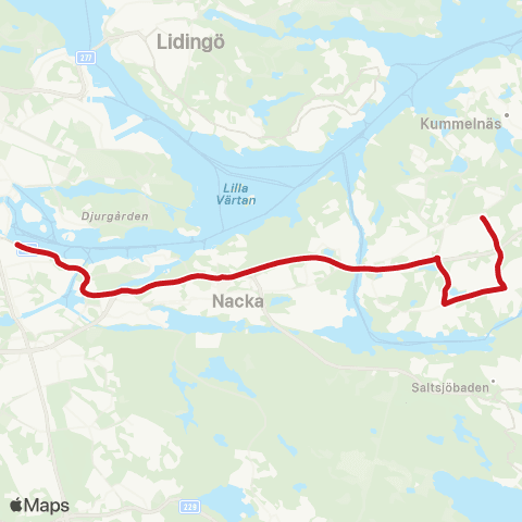 SL Busslinje map