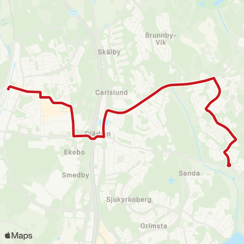 SL Busslinje map