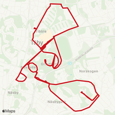 SL Närtrafiken Täby map