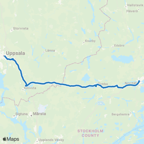 SL Blåbusslinje map