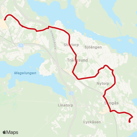 SL Busslinje map