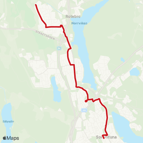 SL Busslinje map