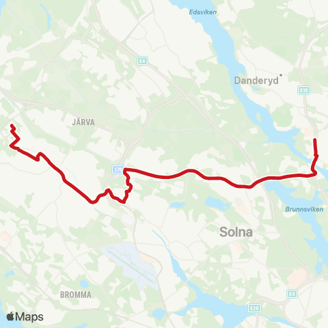 SL Busslinje map