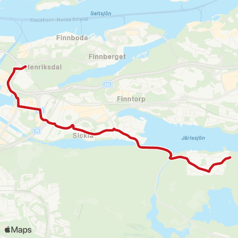 SL Busslinje map