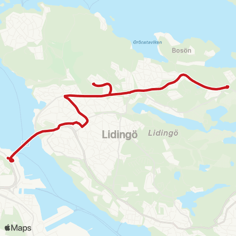SL Busslinje map