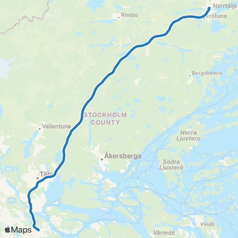 SL Blåbusslinje map