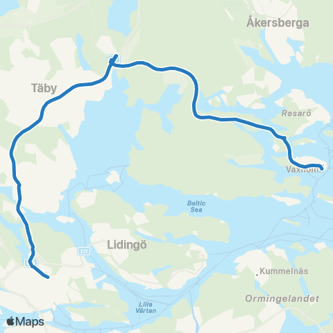 SL Blåbusslinje map