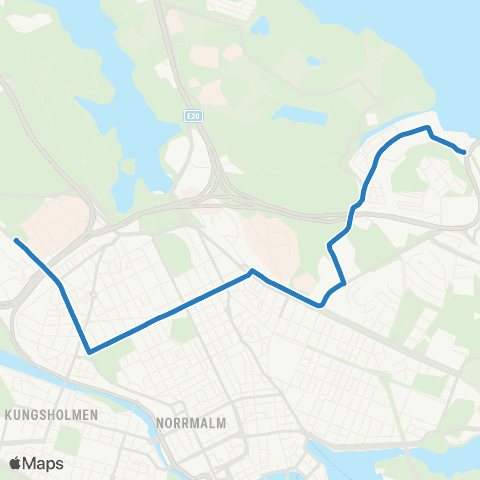 SL Blåbusslinje map
