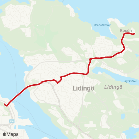 SL Busslinje map
