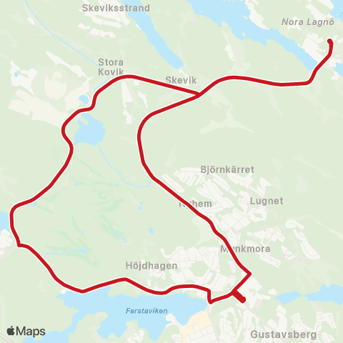 SL Busslinje map