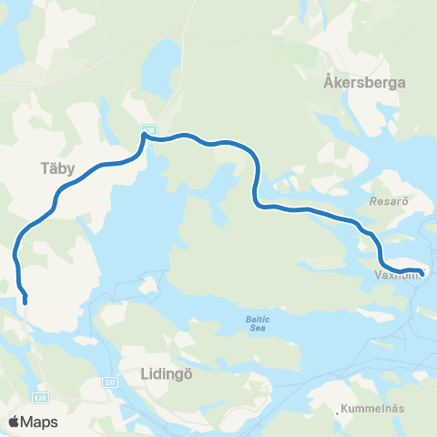 SL Blåbusslinje map