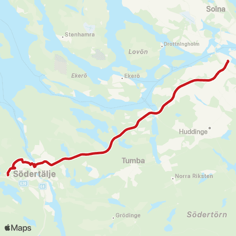 SL Busslinje map