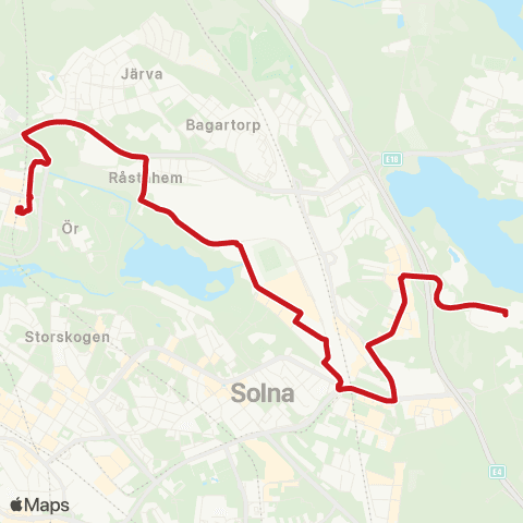 SL Busslinje map