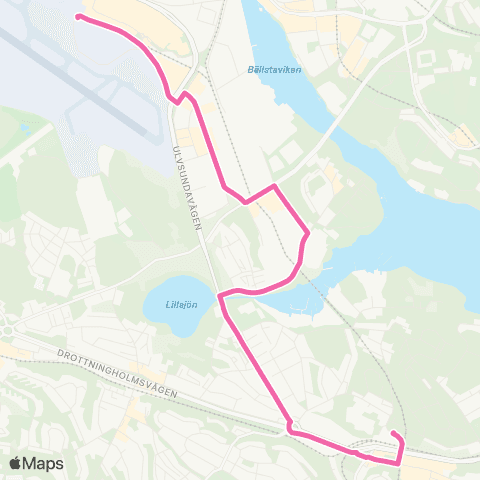 SL Ersätter Tvärbanan map