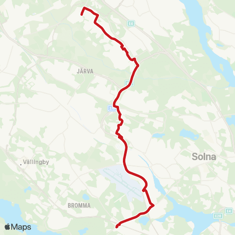SL Busslinje map