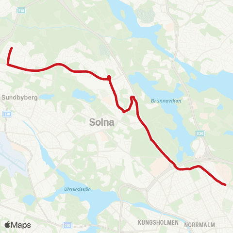 SL Busslinje map