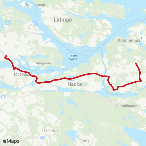 SL Busslinje map