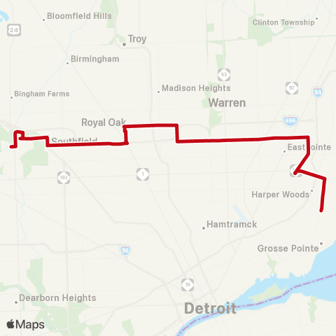 SMART Ten Mile Crosstown map