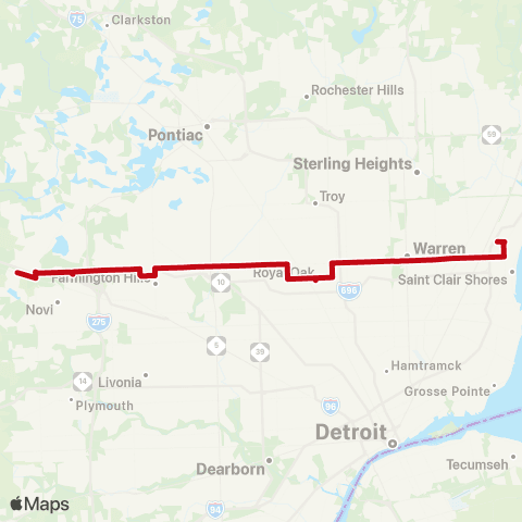 SMART Twelve Mile Crosstown map