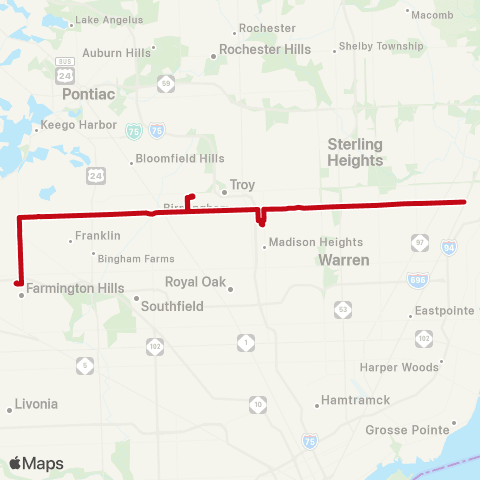 SMART 15 Mile Crosstown map