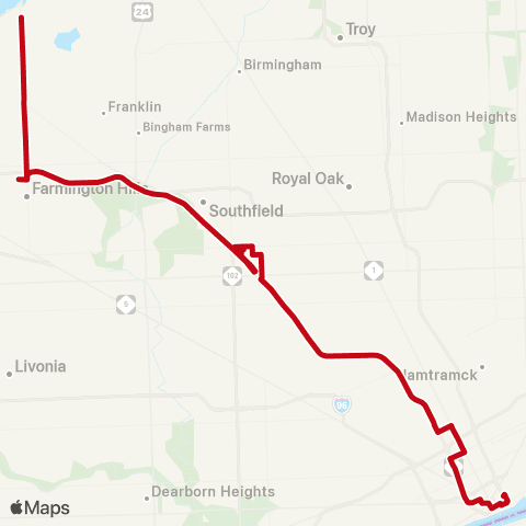 SMART West Bloomfield-Farmington Hills P&R map