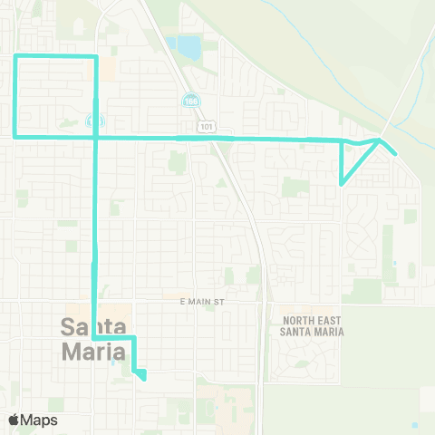 Santa Maria Regional Transit 13X Transit Center / PVHS / N. Broadway map