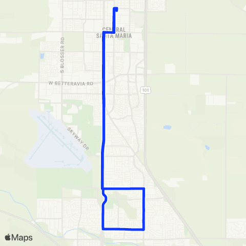 Santa Maria Regional Transit 12X Broadway / Orcutt Express map