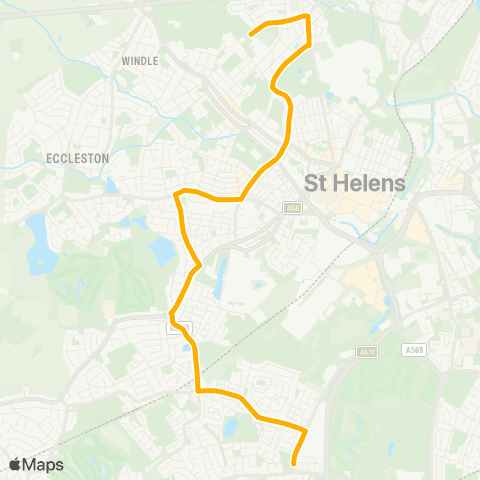 Stagecoach School Routes Elton Head Road - Cowley College map