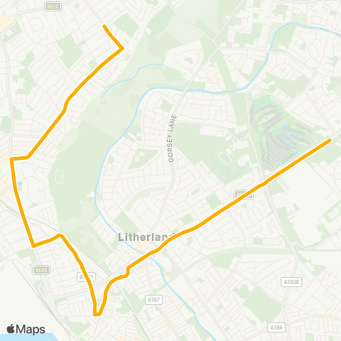 Stagecoach School Routes Rainford HS Internal Grounds - Newton Rd map